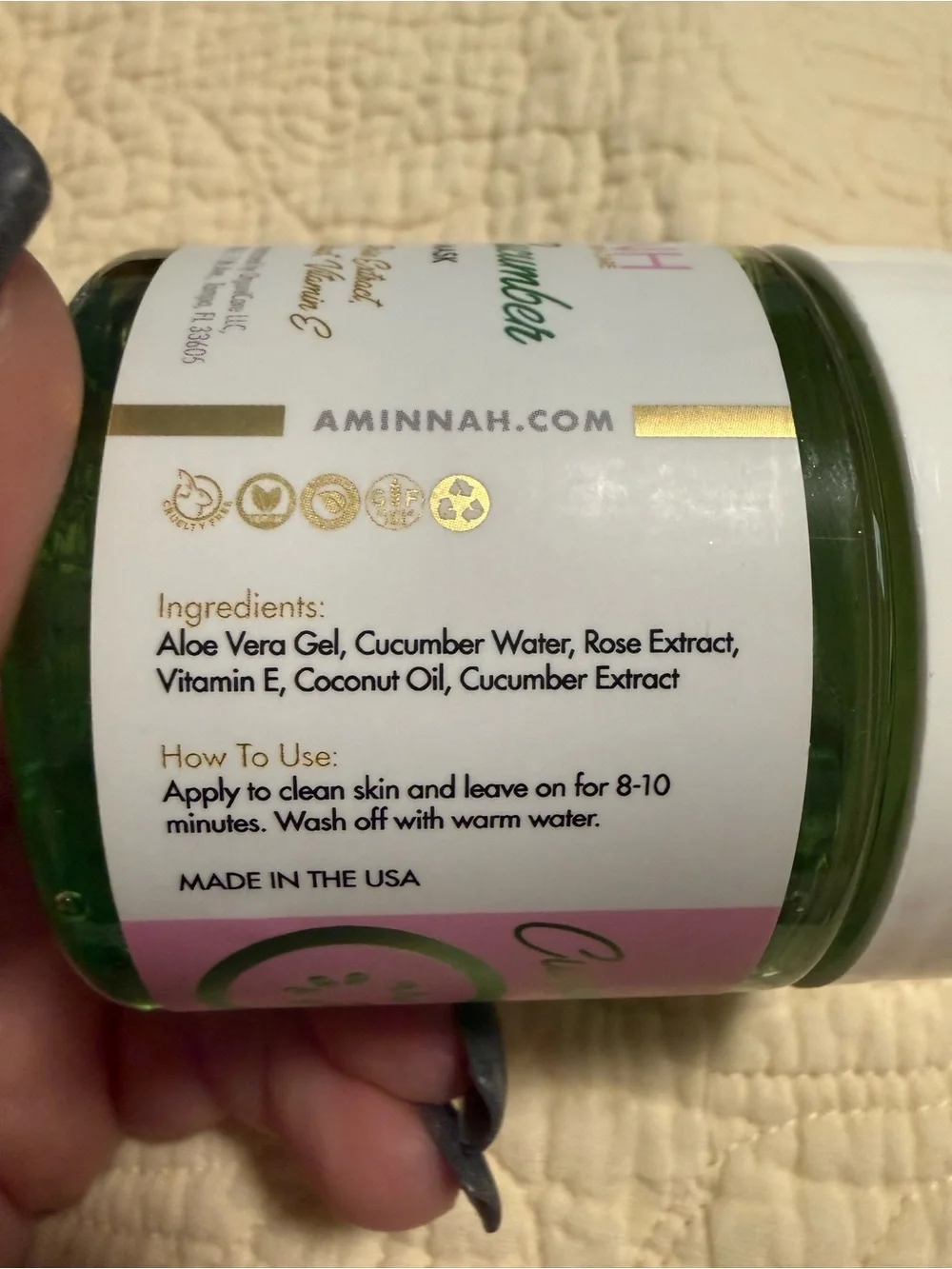 Aminnah Jelly Face Mask (NEW Product) Cucumber, Lemon, Rose & Golden You pick 1! - Picture 7 of 9